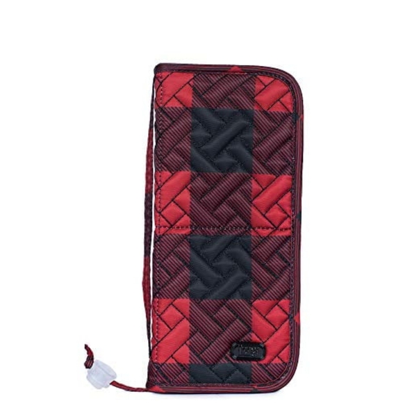 Lug Womens Sleeper Brush Holder Red Buffalo Plaid - Picture 1 of 5